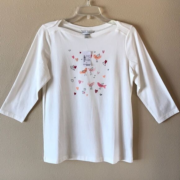 NWT Christopher & Banks Spring 3/4 Sleeve Tee - Picture 1 of 5